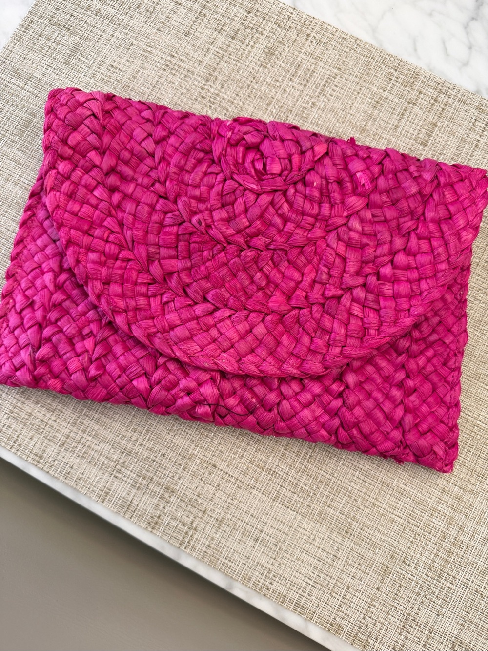 Shiraleah Hot Pink Woven Clutch New With Tags